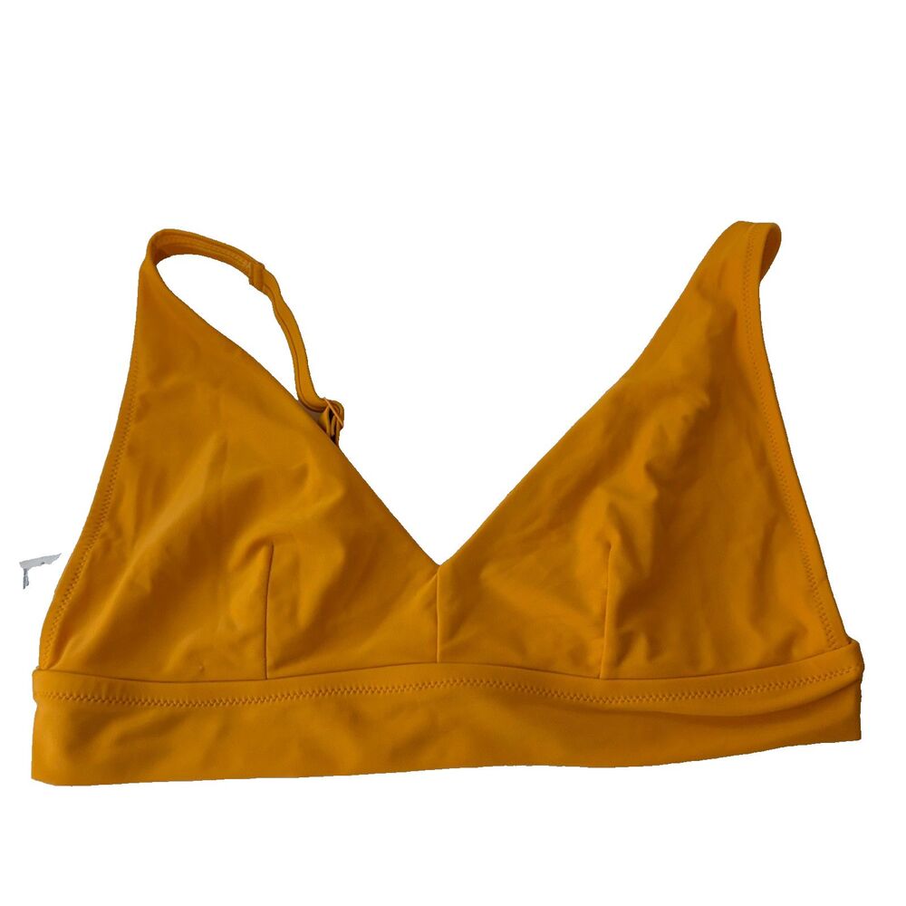Aerie Bikini Top Women's Large Orange Scoop Swim Suit Summer Solid